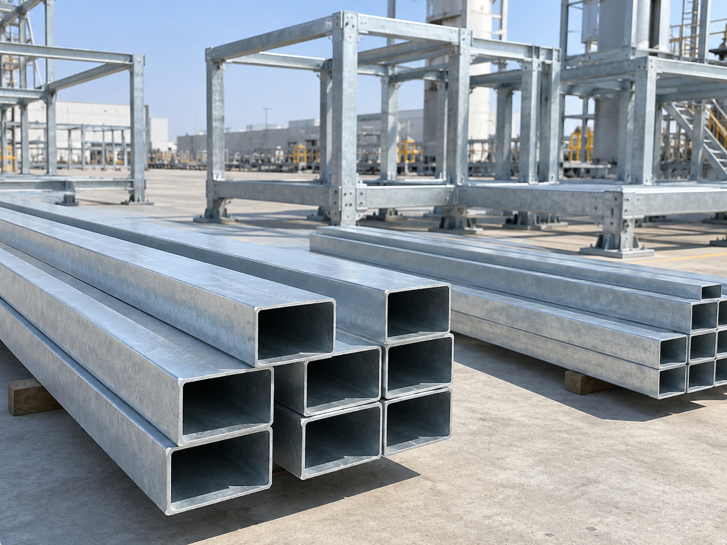 Pre-Galvanized rectangular steel tube used for industrial frames and fabrication